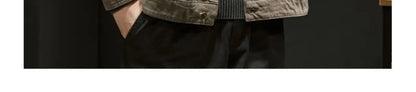 Retro Korean Sle Men's Denim Jaet Casual Spring Autumn Faionable Long Sve Workwear Coat with kets for Middle Youth - ZOOMNSTORE