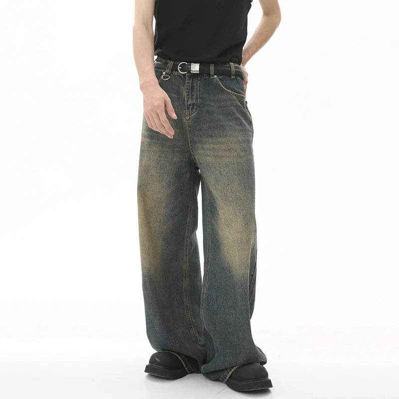 Mens Loose Wide Leg Denim Jeans - Casual Summer Trousers - ZOOMNSTORE