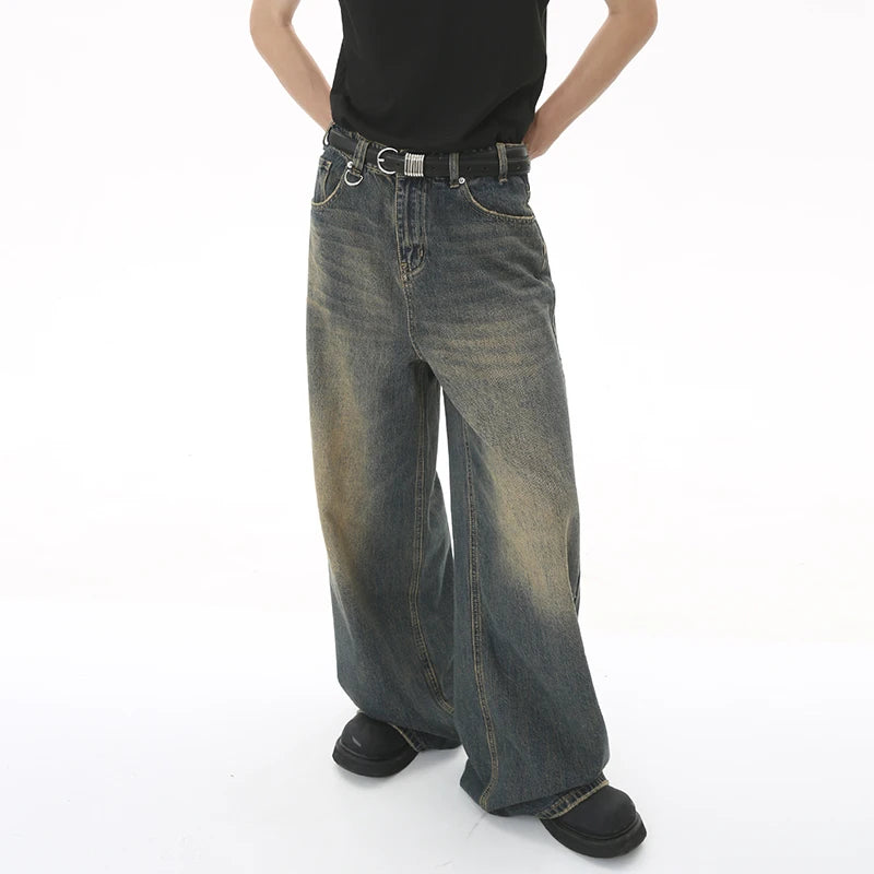 Mens Loose Wide Leg Denim Jeans - Casual Summer Trousers - ZOOMNSTORE