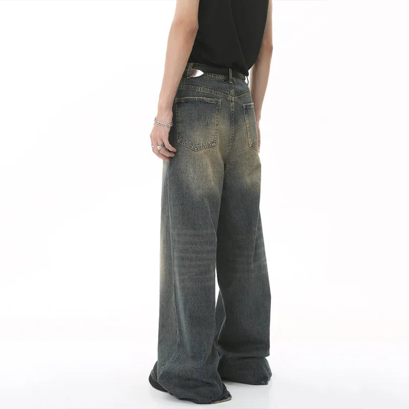 Mens Loose Wide Leg Denim Jeans - Casual Summer Trousers - ZOOMNSTORE