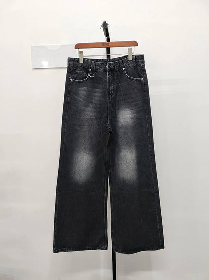 Mens Loose Wide Leg Denim Jeans - Casual Summer Trousers - ZOOMNSTORE