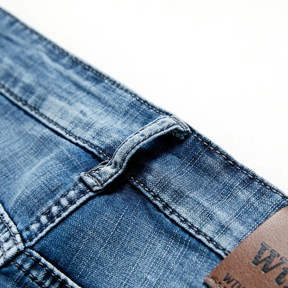 Mens Slim Denim Shorts - Classic Black  Blue Fashion Casual Jeans - ZOOMNSTORE