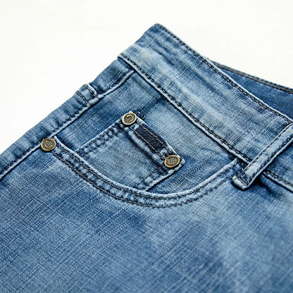 Mens Slim Denim Shorts - Classic Black  Blue Fashion Casual Jeans - ZOOMNSTORE