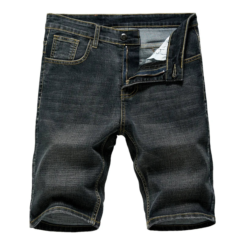 Mens Slim Denim Shorts - Classic Black  Blue Fashion Casual Jeans - ZOOMNSTORE