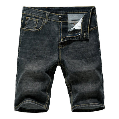 Mens Slim Denim Shorts - Classic Black  Blue Fashion Casual Jeans - ZOOMNSTORE