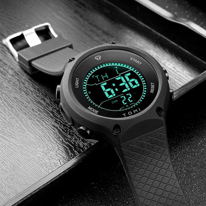 Men's Digital Sports Watch - Large Dial PU Sport Band Alarm Calendar Wristwatch - ZOOMNSTORE