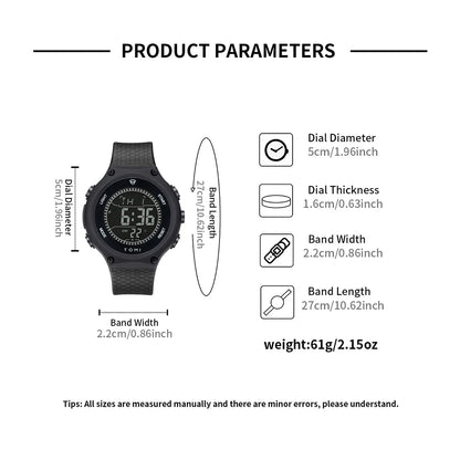 Men's Digital Sports Watch - Large Dial PU Sport Band Alarm Calendar Wristwatch - ZOOMNSTORE