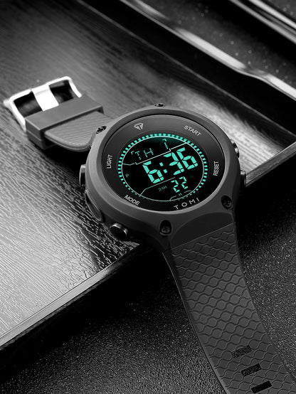 Men's Digital Sports Watch - Large Dial PU Sport Band Alarm Calendar Wristwatch - ZOOMNSTORE