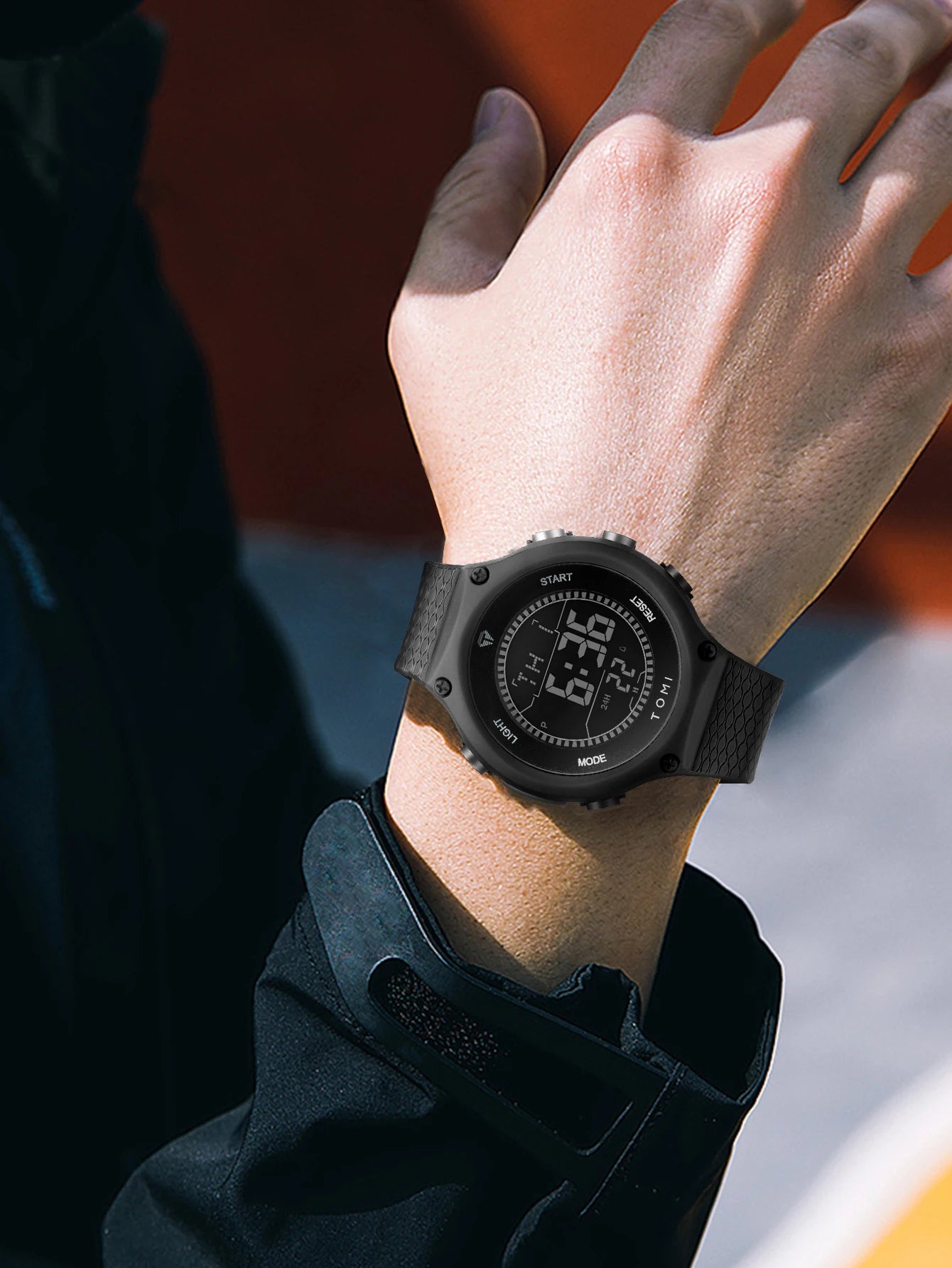 Men's Digital Sports Watch - Large Dial PU Sport Band Alarm Calendar Wristwatch - ZOOMNSTORE