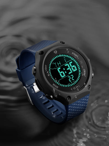 Men's Digital Sports Watch - Large Dial PU Sport Band Alarm Calendar Wristwatch - ZOOMNSTORE