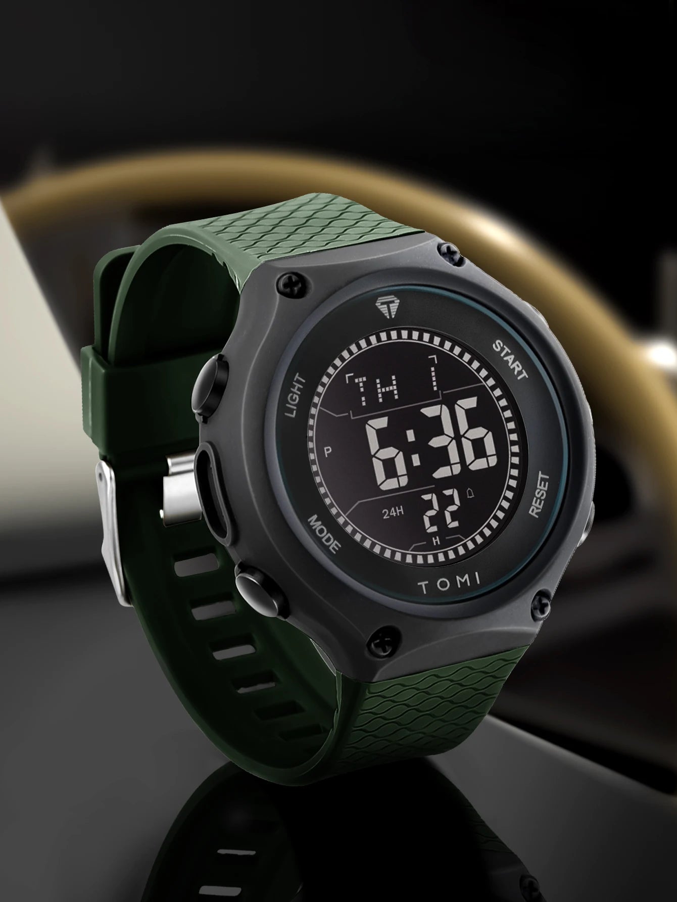 Men's Digital Sports Watch - Large Dial PU Sport Band Alarm Calendar Wristwatch - ZOOMNSTORE