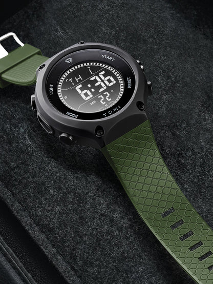 Men's Digital Sports Watch - Large Dial PU Sport Band Alarm Calendar Wristwatch - ZOOMNSTORE