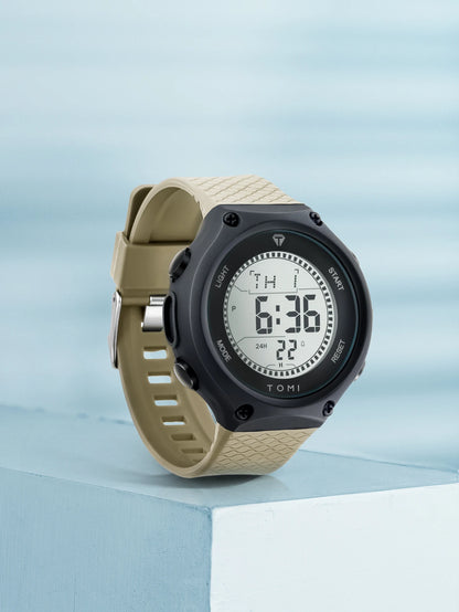 Men's Digital Sports Watch - Large Dial PU Sport Band Alarm Calendar Wristwatch - ZOOMNSTORE