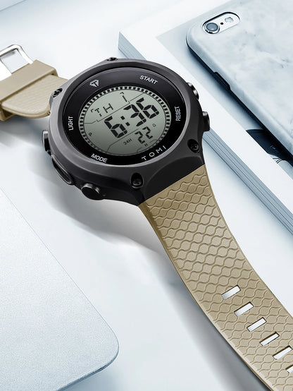 Men's Digital Sports Watch - Large Dial PU Sport Band Alarm Calendar Wristwatch - ZOOMNSTORE