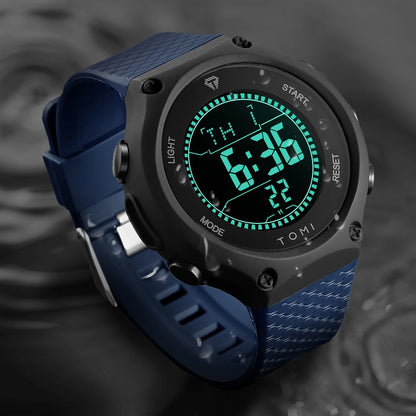 Men's Digital Sports Watch - Large Dial PU Sport Band Alarm Calendar Wristwatch - ZOOMNSTORE