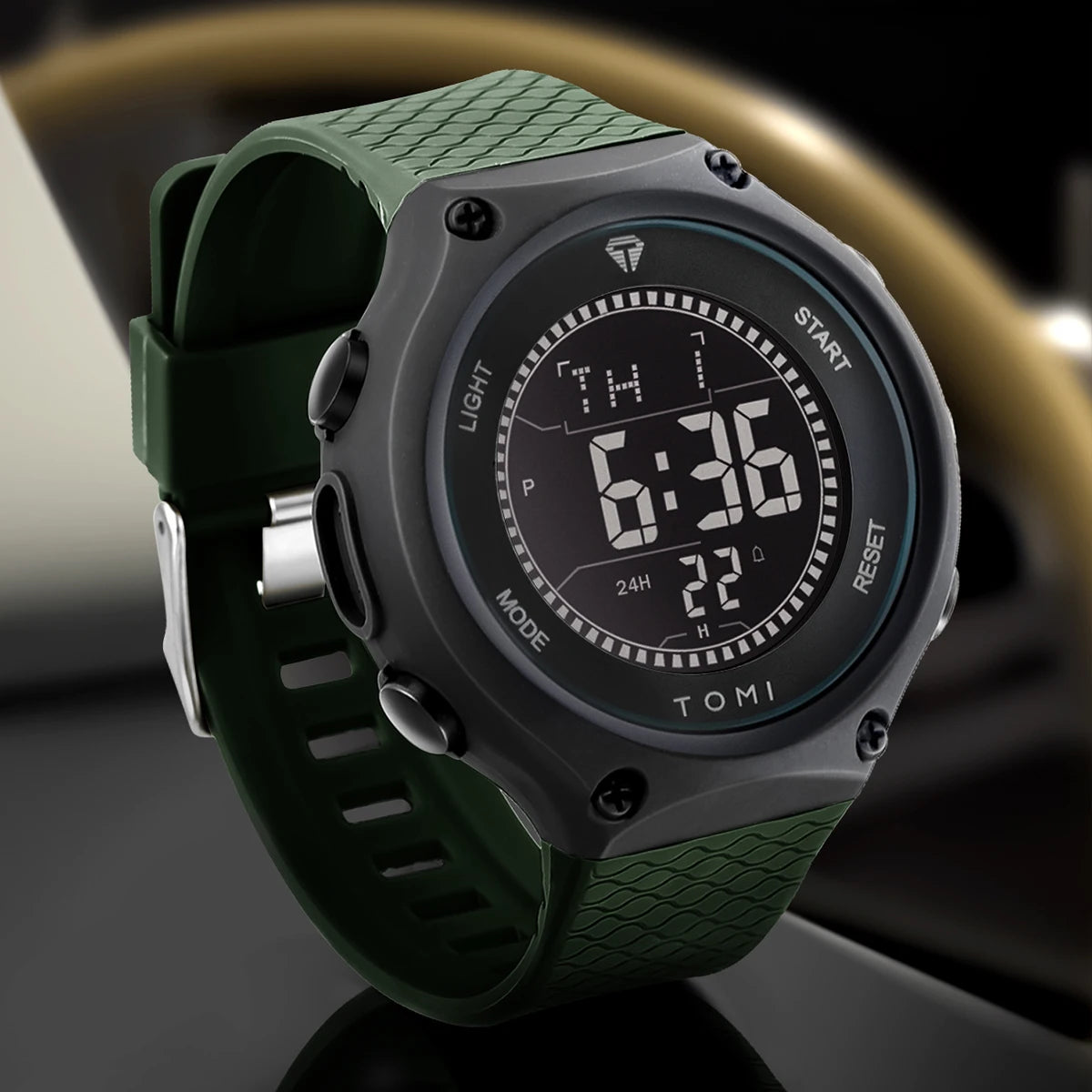 Men's Digital Sports Watch - Large Dial PU Sport Band Alarm Calendar Wristwatch - ZOOMNSTORE