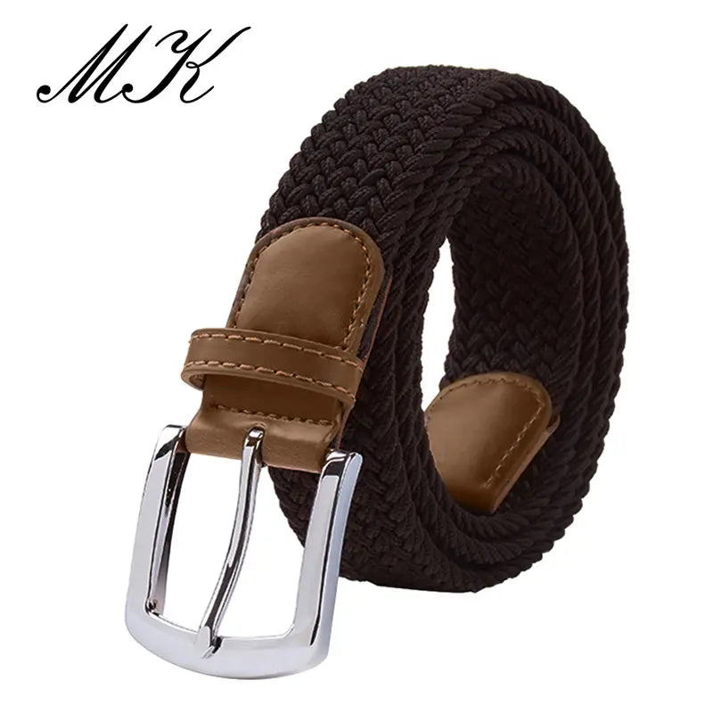 Men's Elastic Belt - Durable Canvas Military Tactical Belt with Metal Pin Buckle - ZOOMNSTORE