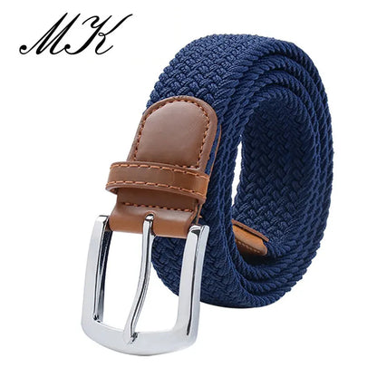 Men's Elastic Belt - Durable Canvas Military Tactical Belt with Metal Pin Buckle - ZOOMNSTORE