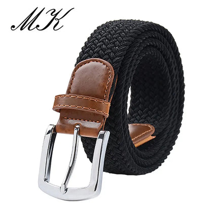 Men's Elastic Belt - Durable Canvas Military Tactical Belt with Metal Pin Buckle - ZOOMNSTORE