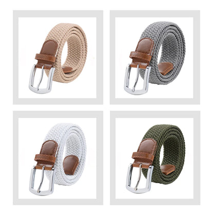 Men's Elastic Belt - Durable Canvas Military Tactical Belt with Metal Pin Buckle - ZOOMNSTORE