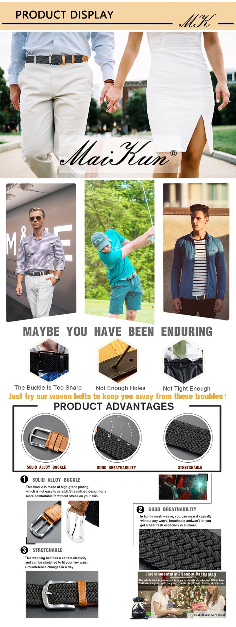 Men's Elastic Belt - Durable Canvas Military Tactical Belt with Metal Pin Buckle - ZOOMNSTORE