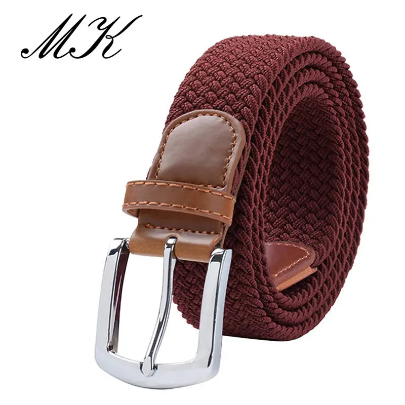 Men's Elastic Belt - Durable Canvas Military Tactical Belt with Metal Pin Buckle - ZOOMNSTORE
