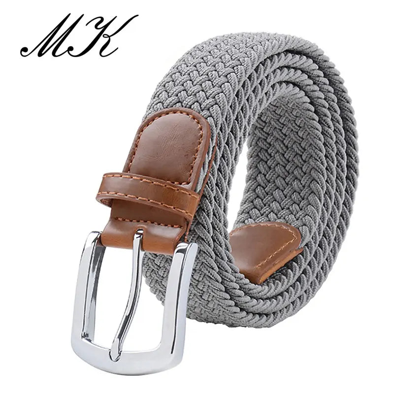 Men's Elastic Belt - Durable Canvas Military Tactical Belt with Metal Pin Buckle - ZOOMNSTORE