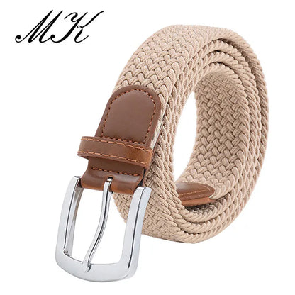 Men's Elastic Belt - Durable Canvas Military Tactical Belt with Metal Pin Buckle - ZOOMNSTORE