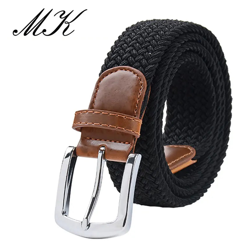 Men's Elastic Belt - Durable Canvas Military Tactical Belt with Metal Pin Buckle - ZOOMNSTORE