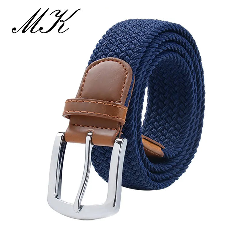 Men's Elastic Belt - Durable Canvas Military Tactical Belt with Metal Pin Buckle - ZOOMNSTORE