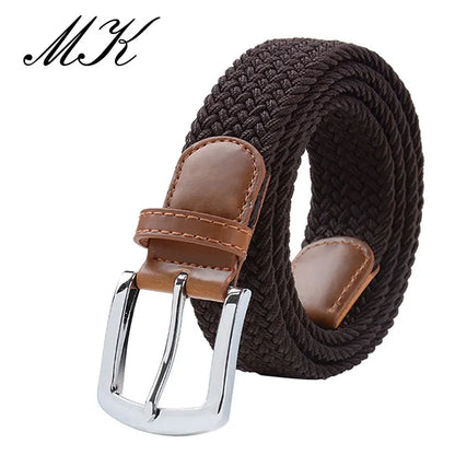 Men's Elastic Belt - Durable Canvas Military Tactical Belt with Metal Pin Buckle - ZOOMNSTORE