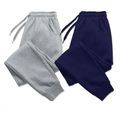 Men's Casual Pants Autumn Winter Fleece Sweatpants Men Running Jogger Sports Gym Trousers Fashion Solid Color Workout Long Pants - ZOOMNSTORE