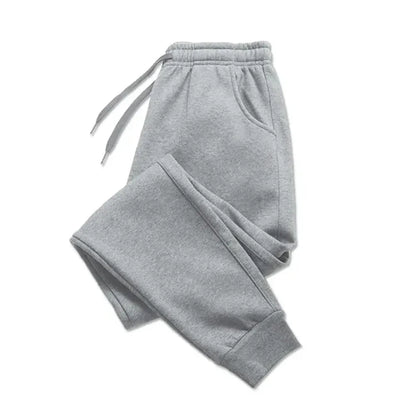 Men's Casual Pants Autumn Winter Fleece Sweatpants Men Running Jogger Sports Gym Trousers Fashion Solid Color Workout Long Pants - ZOOMNSTORE