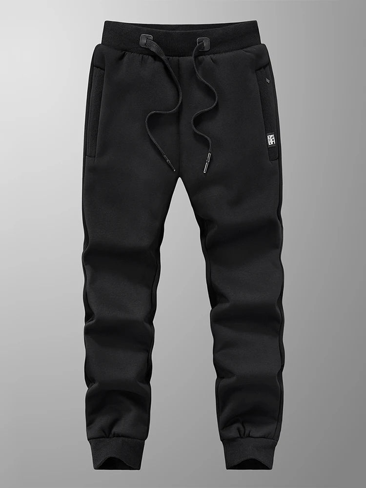 Winter Men's Sweatpants Thick Warm Fleece Joggers Sportswear Zip Pockets Cotton Casual Track Pants Plus Size 6XL 7XL 8XL - ZOOMNSTORE