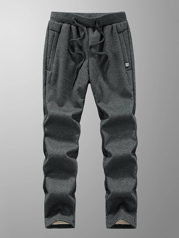 Winter Men's Sweatpants Thick Warm Fleece Joggers Sportswear Zip Pockets Cotton Casual Track Pants Plus Size 6XL 7XL 8XL - ZOOMNSTORE