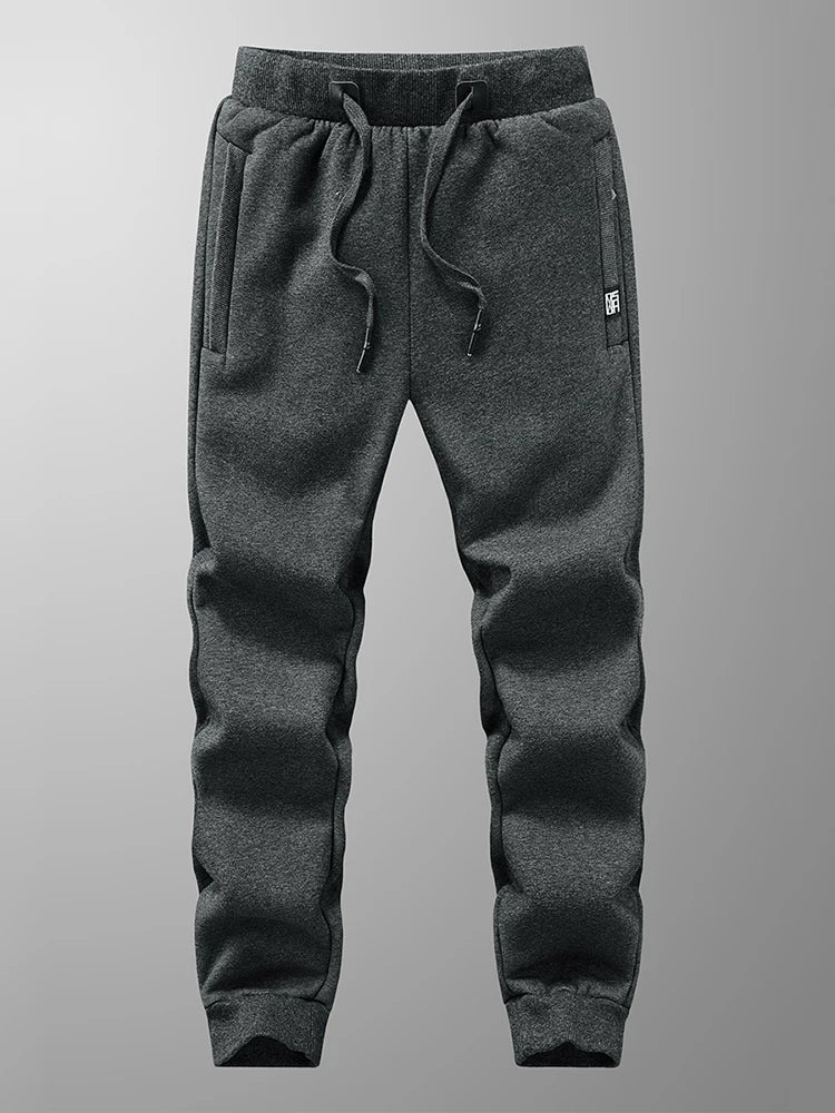 Winter Men's Sweatpants Thick Warm Fleece Joggers Sportswear Zip Pockets Cotton Casual Track Pants Plus Size 6XL 7XL 8XL - ZOOMNSTORE