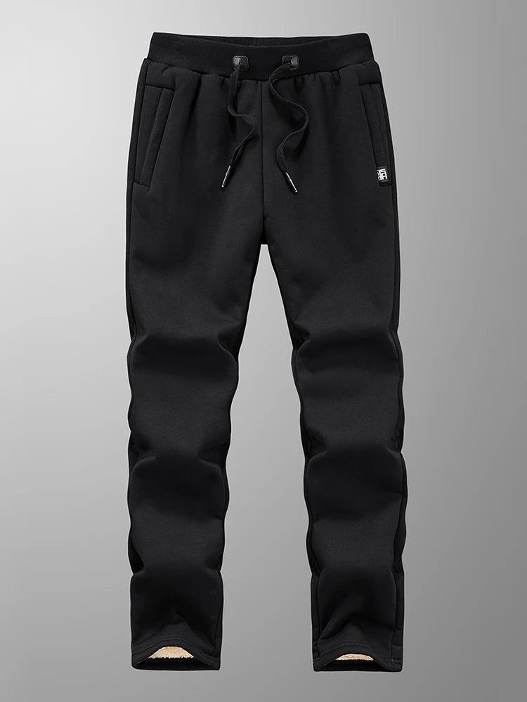 Winter Men's Sweatpants Thick Warm Fleece Joggers Sportswear Zip Pockets Cotton Casual Track Pants Plus Size 6XL 7XL 8XL - ZOOMNSTORE