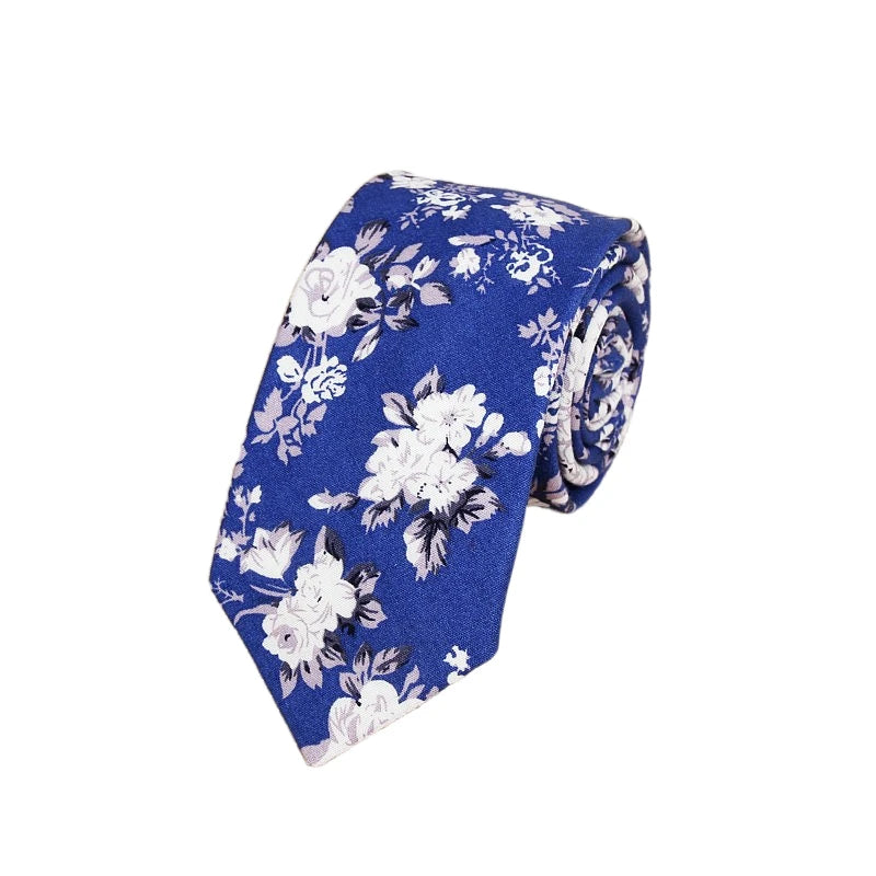 Handmade Floral Tie - Classic Mens Narrow Cotton Necktie for Weddings  Casual Wear - ZOOMNSTORE