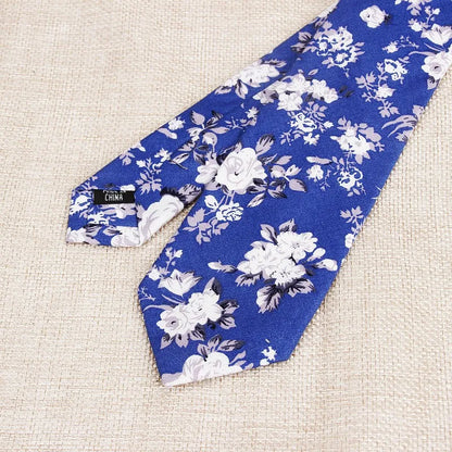 Handmade Floral Tie - Classic Mens Narrow Cotton Necktie for Weddings  Casual Wear - ZOOMNSTORE