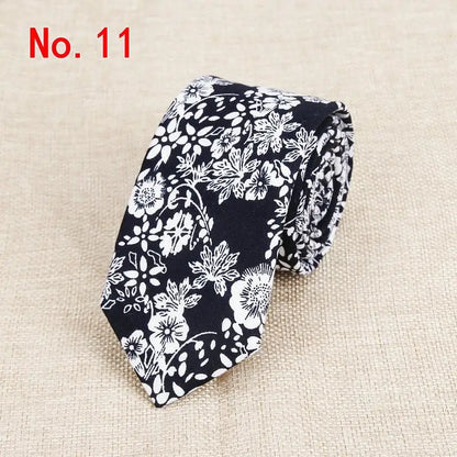Handmade Floral Tie - Classic Mens Narrow Cotton Necktie for Weddings  Casual Wear - ZOOMNSTORE