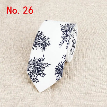 Handmade Floral Tie - Classic Mens Narrow Cotton Necktie for Weddings  Casual Wear - ZOOMNSTORE