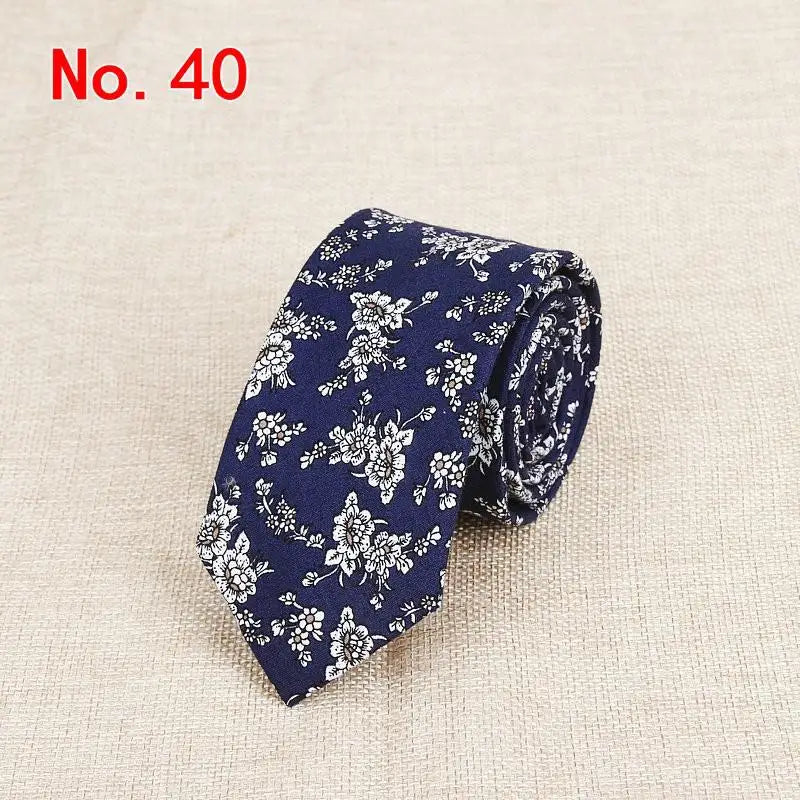 Handmade Floral Tie - Classic Mens Narrow Cotton Necktie for Weddings  Casual Wear - ZOOMNSTORE