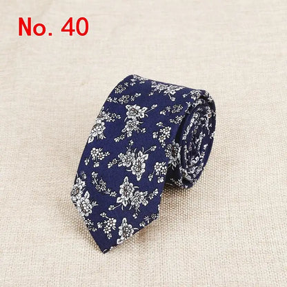 Handmade Floral Tie - Classic Mens Narrow Cotton Necktie for Weddings  Casual Wear - ZOOMNSTORE