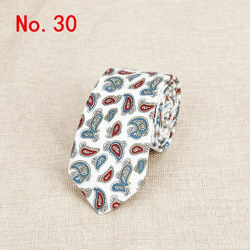 Handmade Floral Tie - Classic Mens Narrow Cotton Necktie for Weddings  Casual Wear - ZOOMNSTORE