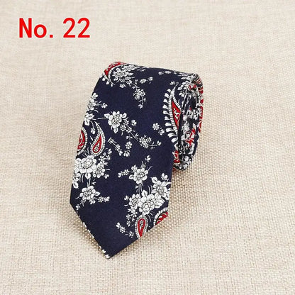 Handmade Floral Tie - Classic Mens Narrow Cotton Necktie for Weddings  Casual Wear - ZOOMNSTORE
