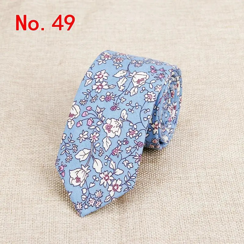 Handmade Floral Tie - Classic Mens Narrow Cotton Necktie for Weddings  Casual Wear - ZOOMNSTORE