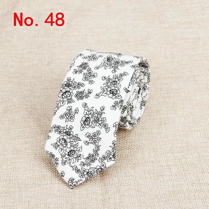 Handmade Floral Tie - Classic Mens Narrow Cotton Necktie for Weddings  Casual Wear - ZOOMNSTORE