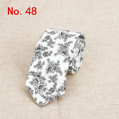 Handmade Floral Tie - Classic Mens Narrow Cotton Necktie for Weddings  Casual Wear - ZOOMNSTORE