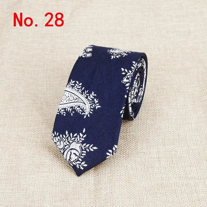 Handmade Floral Tie - Classic Mens Narrow Cotton Necktie for Weddings  Casual Wear - ZOOMNSTORE