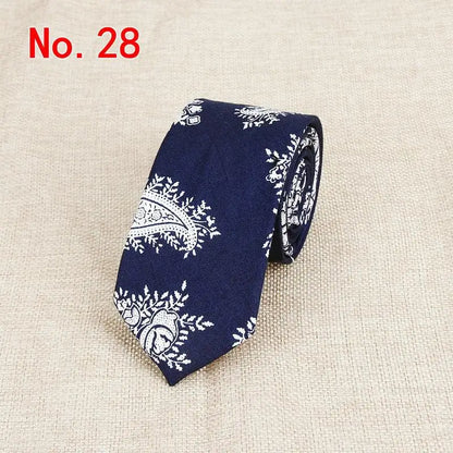 Handmade Floral Tie - Classic Mens Narrow Cotton Necktie for Weddings  Casual Wear - ZOOMNSTORE